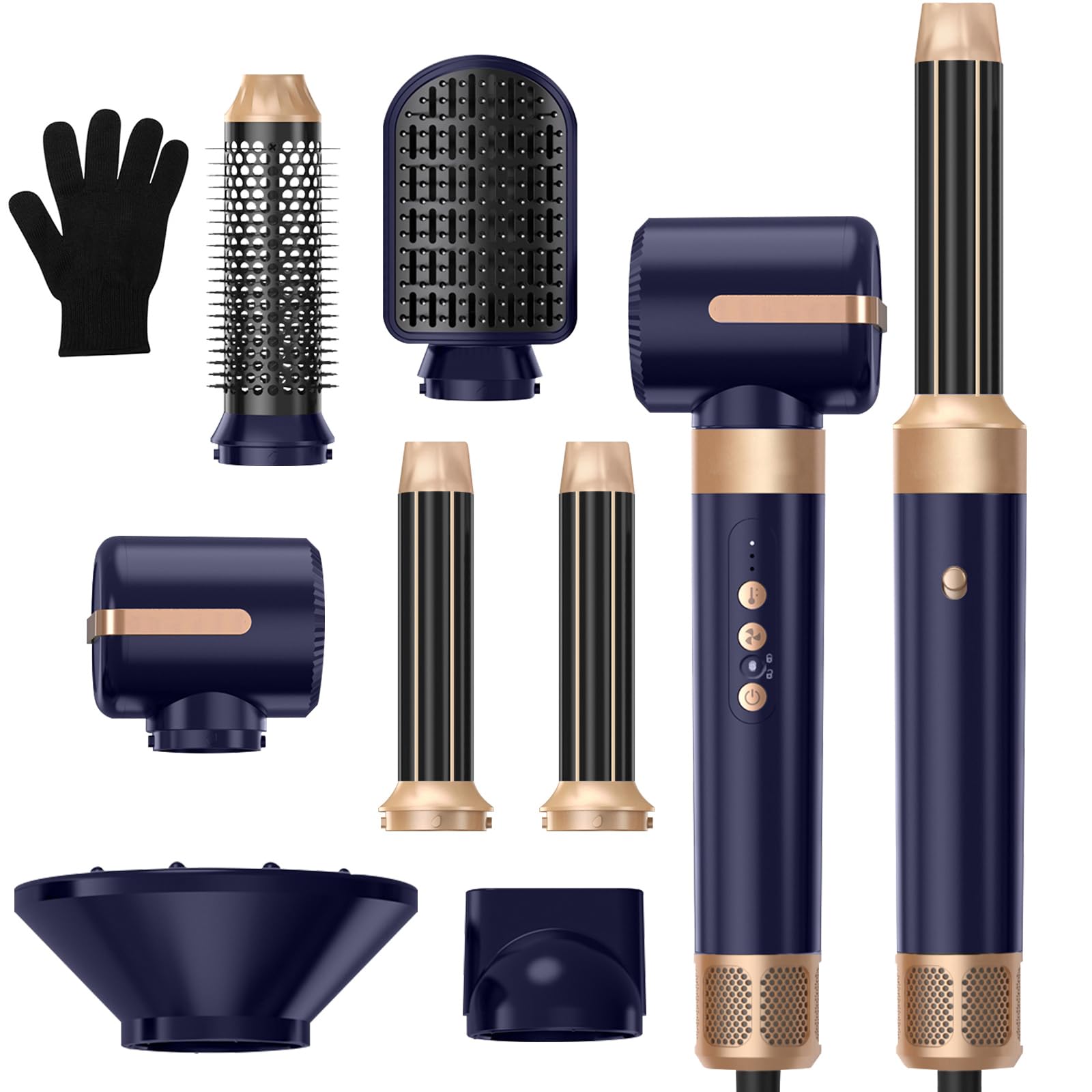 Cepillo Secador de Pelo Air Styler 7 EN 1, Moldeador de Pelo, Hair Styler, Dar Volumen, Doblar, Suavizar, 1400w Secador Pelo Profesional con Difusor