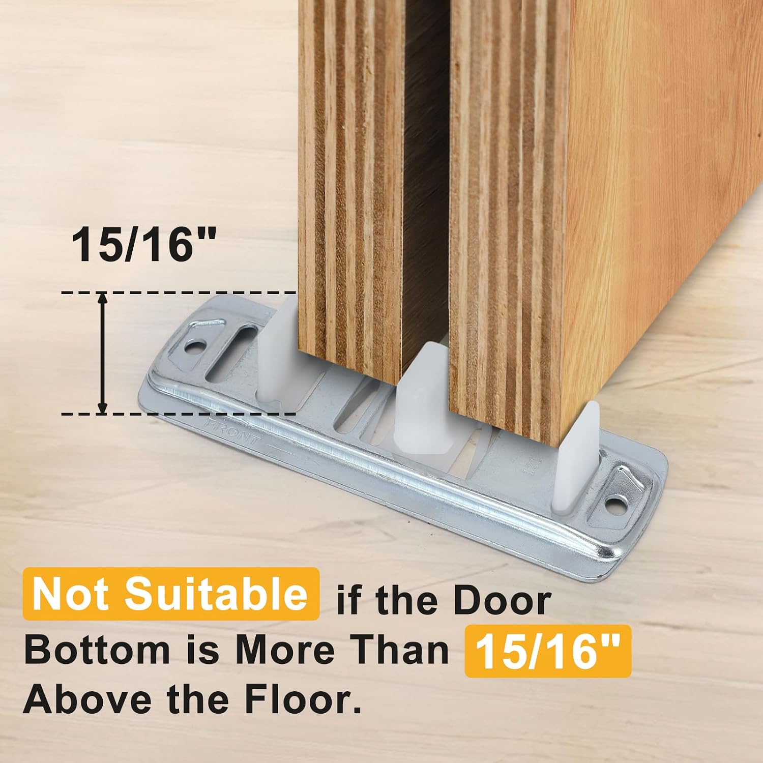 8 Pcs Sliding Closet Door Floor Guide Bypass Door Bottom Guide Adjustable Floor Guide, Stamped Steel Sliding Closet Door Hardware Replacement, Fits 3/4" to 1-3/8" Doors