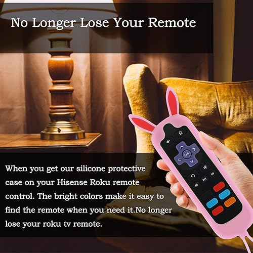 Miniatura 4 de Gavyqier Paquete de 3 fundas Roku para control remoto para Onn Roku  TCL Hisense Roku Funda protectora de silicona universal para Roku Express 4K,