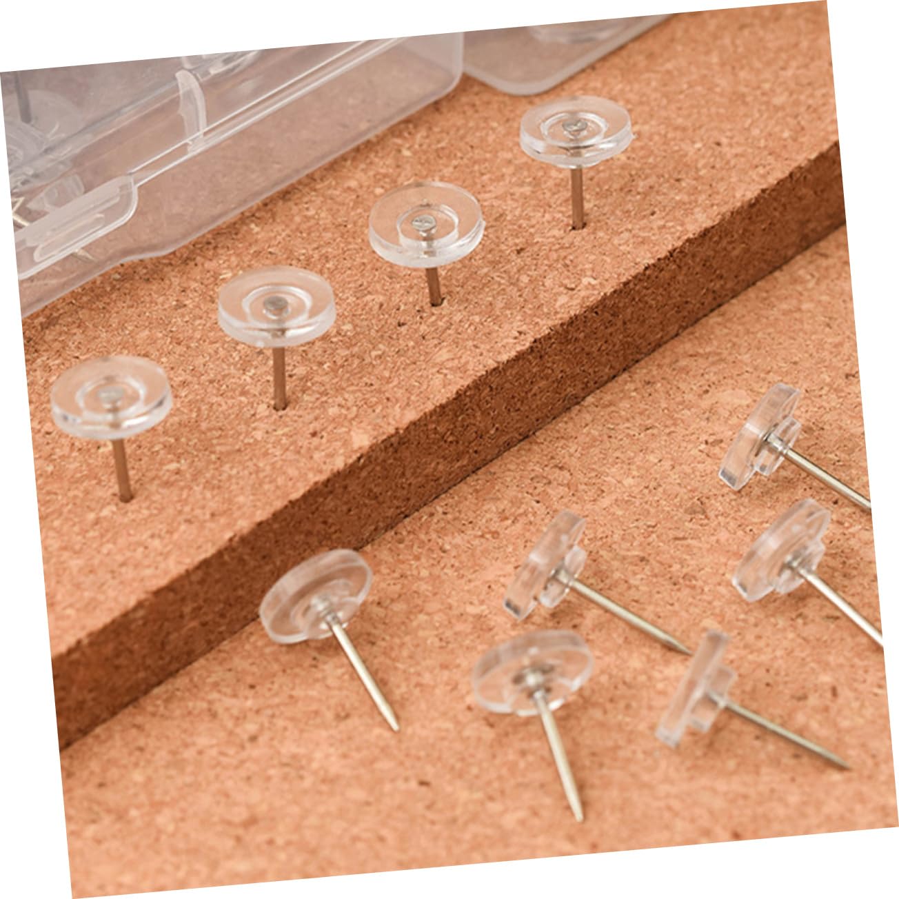 NUOBESTY 800stücke Transparente Pinnnadeln Runde Kork-pinnwand-reißnägel Klare Thumbtacks Für Memo-Boards Karten Und -projekte Für Zuhause Und Büro