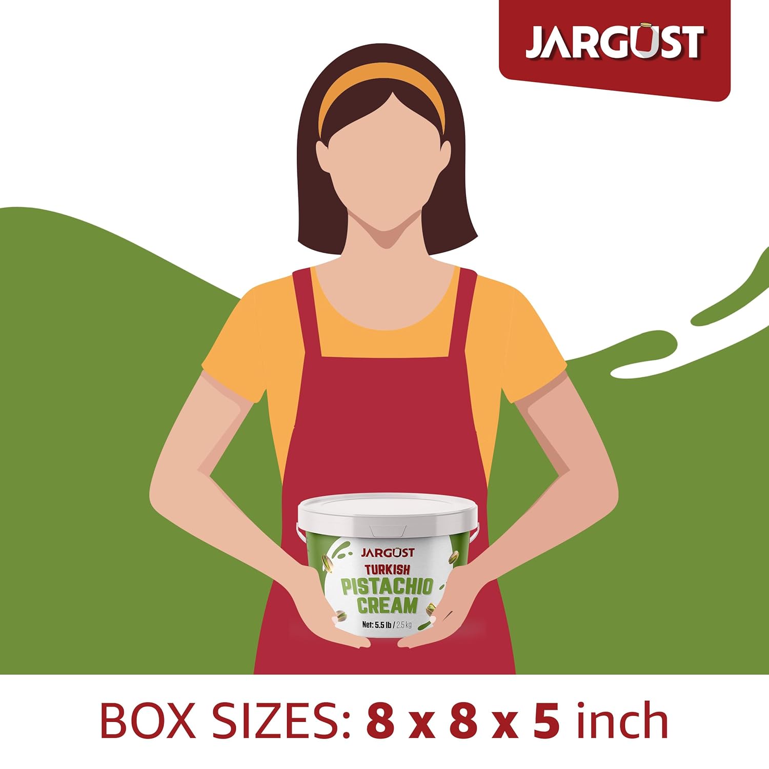 Bulk Pistachio Cream Spread 5.5 LB (2.5 kg) – Premium Turkish Pistachio Butter, Perfect for Dubai Chocolate Bar Kit, Gourmet Paste for Desserts, Breakfast, & Indulgent Treats