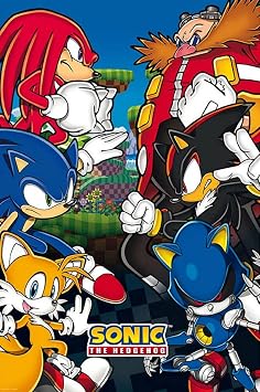 BUY ART FOR LESS Officially Licensed Sonic The Hedgehog - Group 24 x 36 Inch Art Poster - Decorative Print - Poster Paper - Ready to Frame
