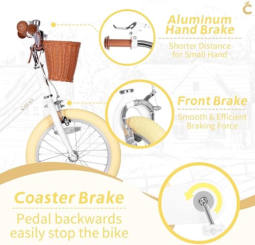 Miniatura 41 de Bicicleta para niños de 2 a 12 años de edad, niñas y niños de 12, 14, 16, 18 y 20 pulgadas, bicicletas retro con ruedas de entrenamiento, anillo de