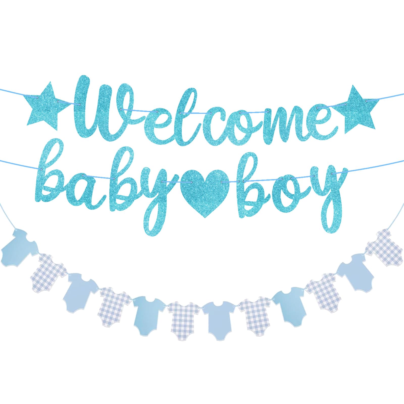 Geukmun Boy Baby Show Banner Baby Show Decorations Blue Bunting 5M