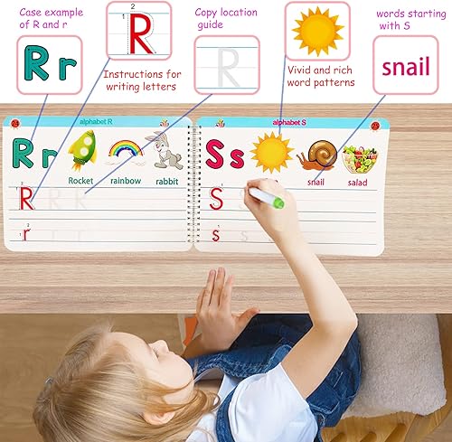 Miniatura 4 de Actividad Educativa de Aprendizaje Preescolar - Libro de Trabajo Montessori para Preescolar, Actividad de Trazado de Práctica de Escritura Manual