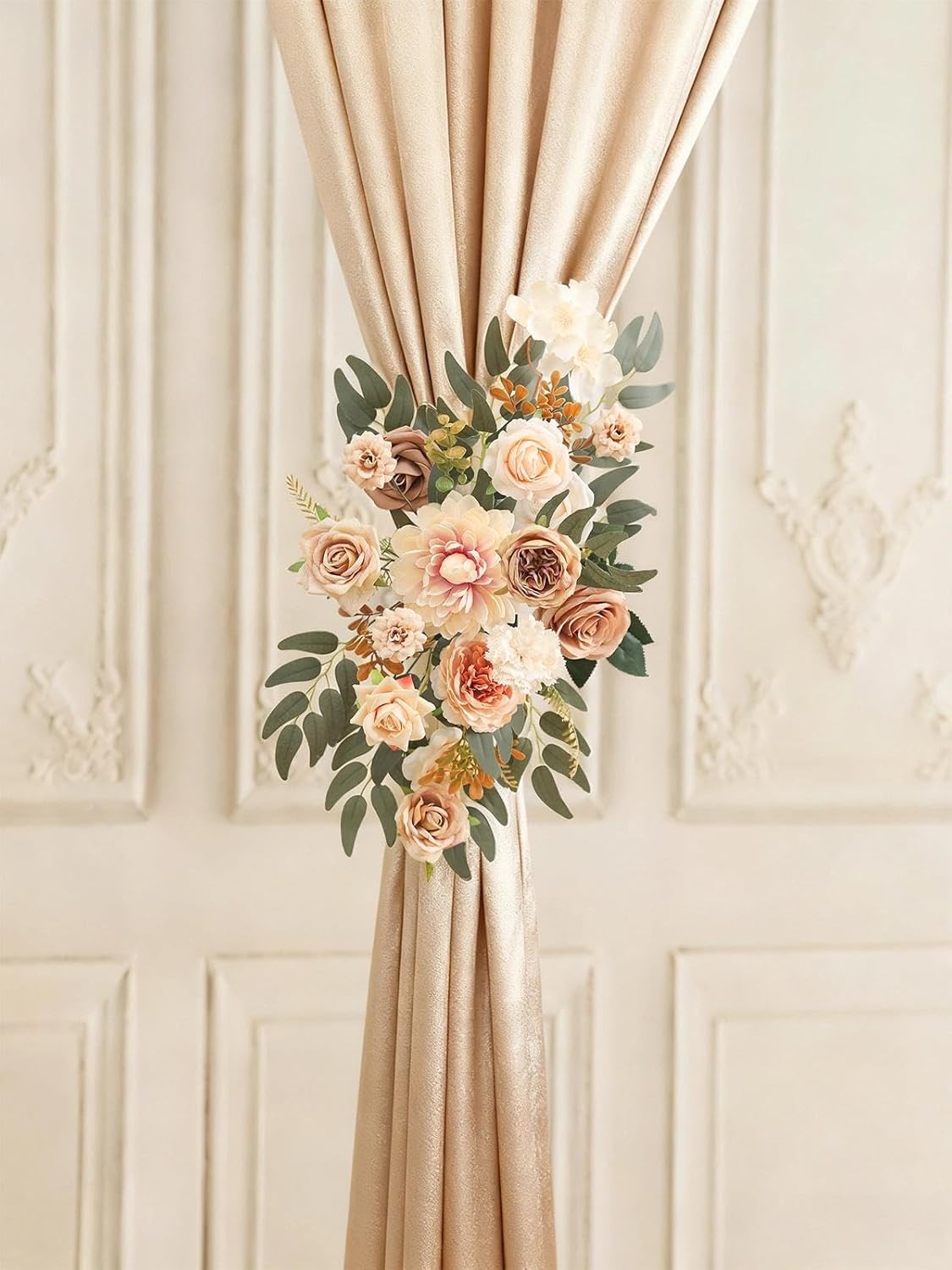 Artificial Flowers Combo Fake Roses Silk Flowers with Stems for DIY Wedding Bridal Bouquets Table Centerpieces Cake Birthday Baby Shower Wedding Anniversary Home Decorations(Champagne Nude) - Image 6