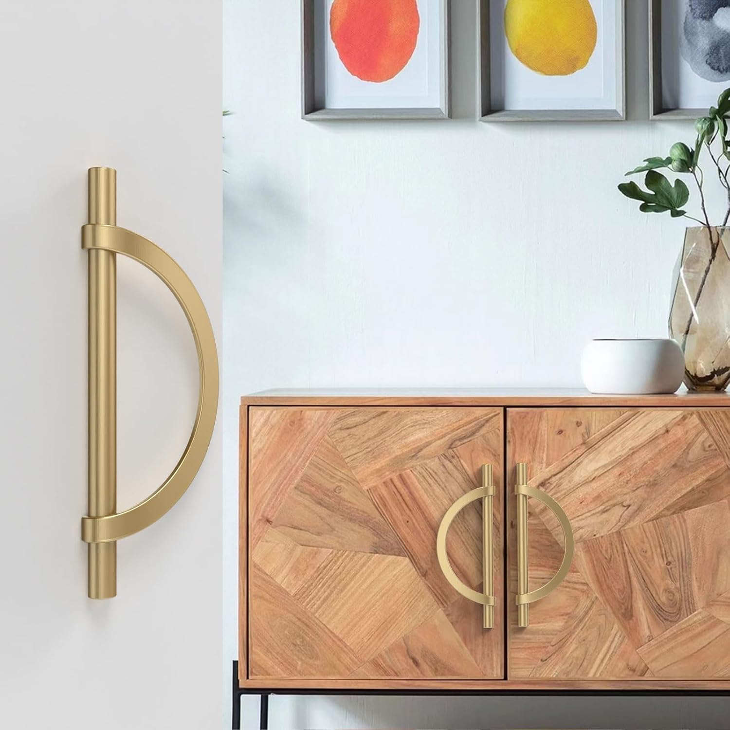10 Pack Champagne Bronze Cabinet Pulls 5 Inch(128MM) Hole Centers Kitchen Cabinet Handles Hardware Kitchen Handles for Cabinets Cupboard Handles Drawer Pulls