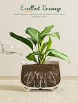 LE TAUCI Pots de plantes pour plantes d'intérieur, ensemble de 3, 4+5+6.5 Pots de céramique avec trou de drainage & Sauceur, Pot de fleurs intérieur avec Pad de Mesh, Pot Plante Interieur, Glace Réactive Beige