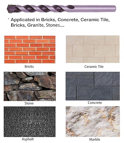 Miniatura 3 de Juego de brocas para mampostería de 316 pulgadas, 10 unidades, punta de carburo, color blanco y negro