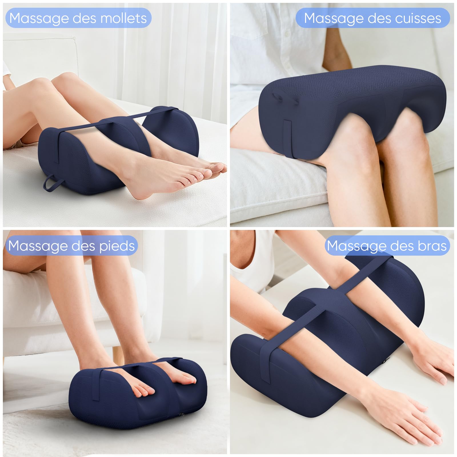 Tisscare Appareil de Massage Shiatsu 4-en-1 Pieds avec Chaleur et Télécommande - Masseur Pieds Électrique pour Douleur et Circulation, Léger et Portable, Cadeau Parents