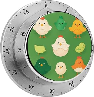Mechanical Kitchen Timer Multiple Chicken Themes 60 Minute Wind Up Timer Manual Countdown Timer with Magnetic Base Visual Mechanical Timer for Classroom Home Study and Cooking