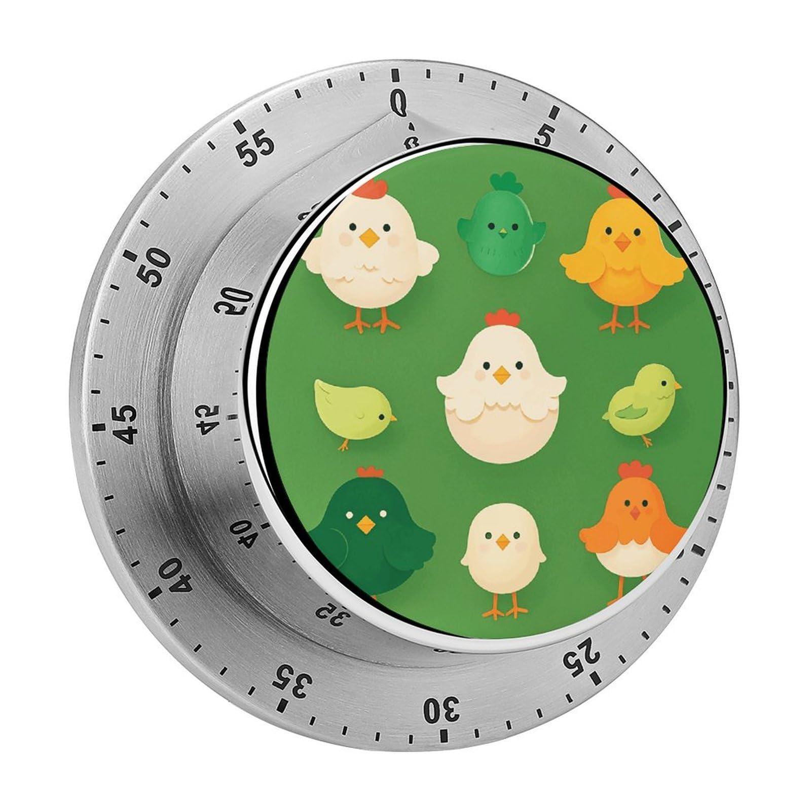 Multiple Chicken Themes Manual Countdown Timer with Magnetic Base Visual Mechanical Timer for Classroom Home Study and Cooking