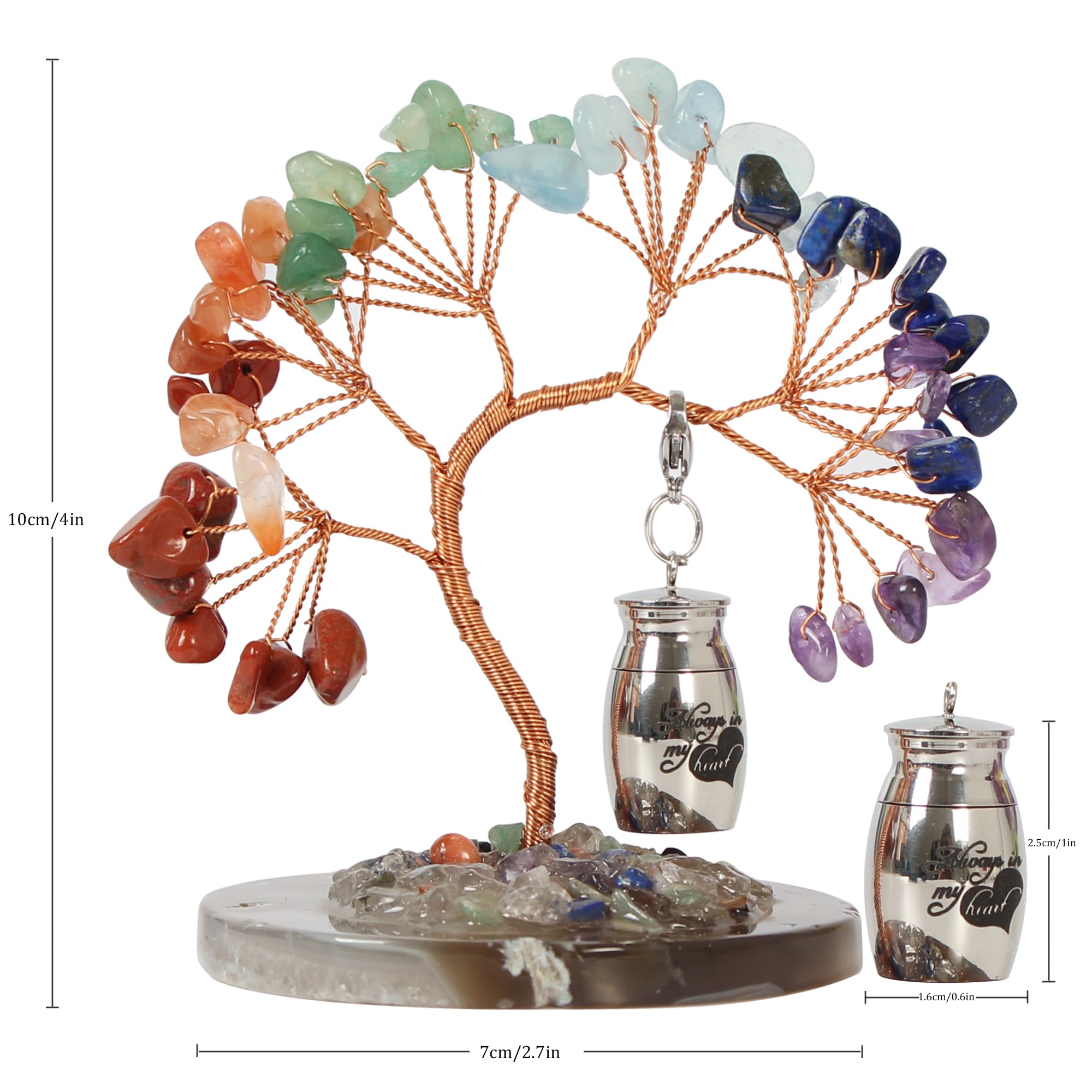 Contid - Piccola urna per ceneri umane, in acciaio inox, mini urna per ceneri umane, decorazione per albero di cremazione, regalo commemorativo per condividere le ceneri