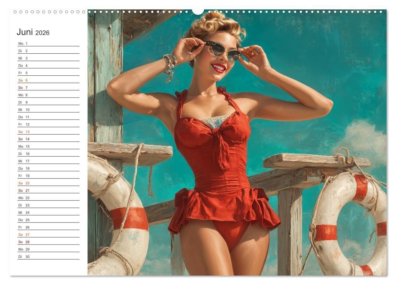 Pin-up Power 2025 (hochwertiger Premium Wandkalender 2026 DIN A2 quer), Kunstdruck in Hochglanz: Dieser Retro-Pin-up-Kalender vereint den ... Motiven für jeden Monat. (CALVENDO Erotik)