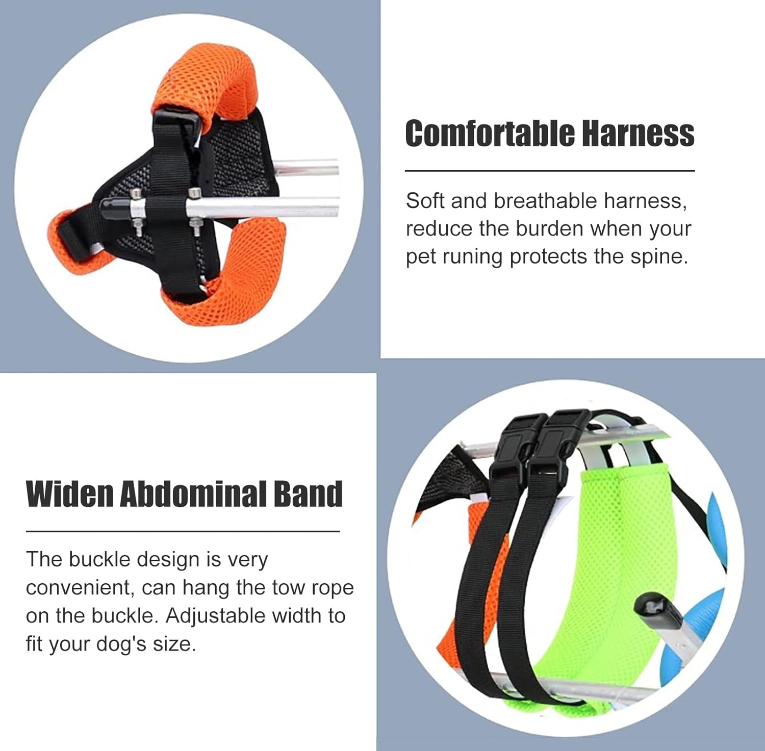 後部サポート用ペット補助歩行車椅子、犬のリハビリトレーニングカート、麻痺/障害/怪我の後肢を持つ犬用スクーター (サイズ : サイズ