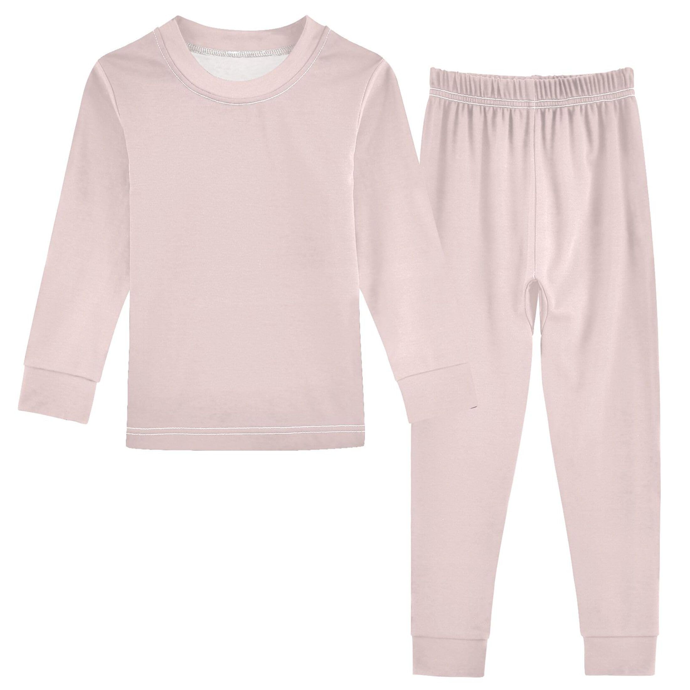 Misty Rose Long Sleeve Pajamas Set Sleepwear Jammies 2pcs Set Pjs Misty Rose