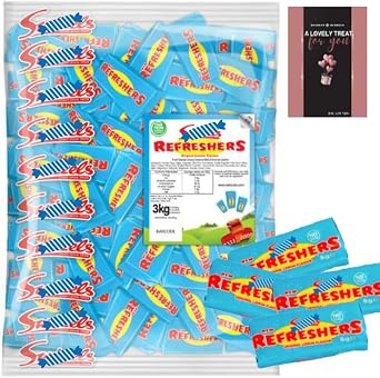 Mini Refresher Chews Bulky Individually Wrapped Chews 3kg Retro Classic Sweet Picks - for Birthday, Parties, Halloween Trick or Treat, Christmas Stocking Filler for School or Office