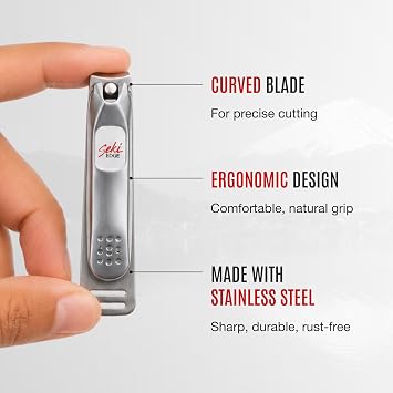 Seki Edge Nail Clippers (SS-106) - Stainless Steel Fingernail Clippers for Men & Women - Sharp Cutting Edges for Thick Nails - Professional & Home Use - Made in Japan