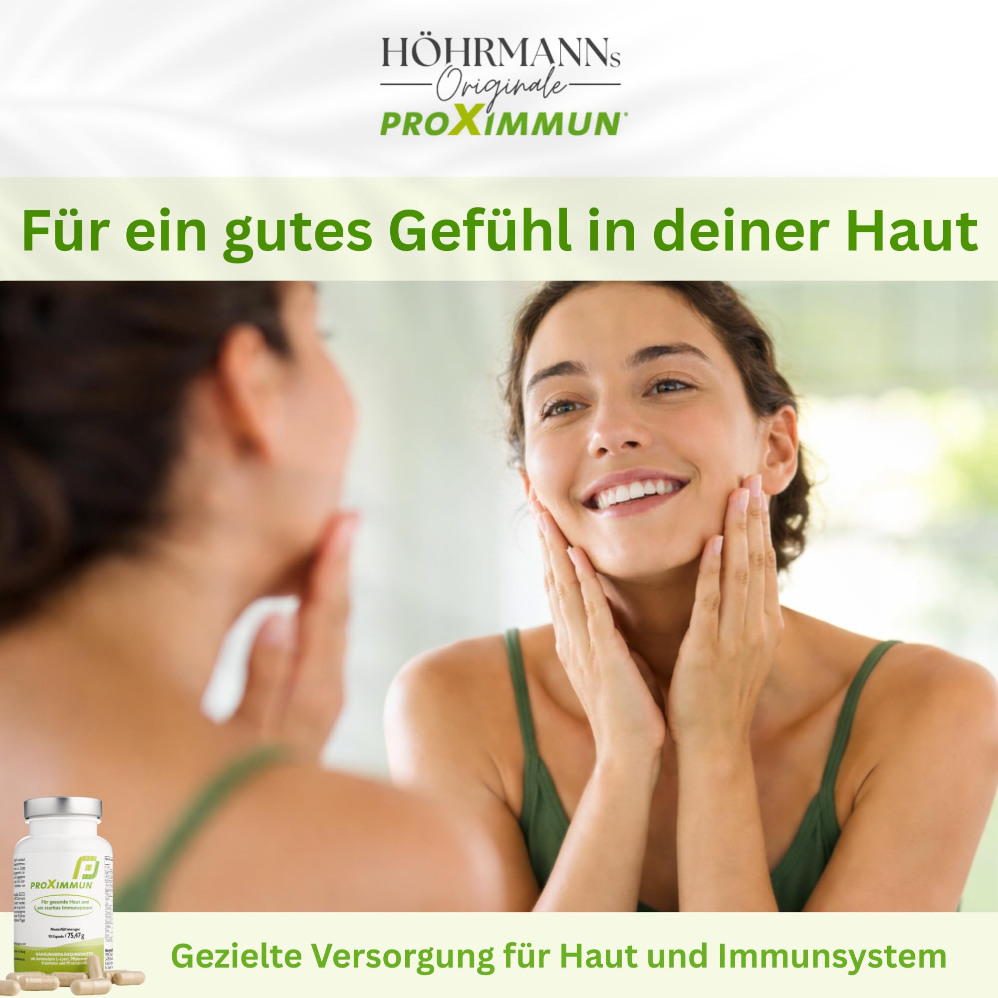 proXimmun L-Lysin Komplex – mit Zink, Selen, Vitamin C & B-Vitaminen, EGCG & Resveratrol – Nahrungsergänzungsmittel für gesunde Haut & starkes Immunsystem – 3 Monate Vorrat – hergestellt in Dtl.