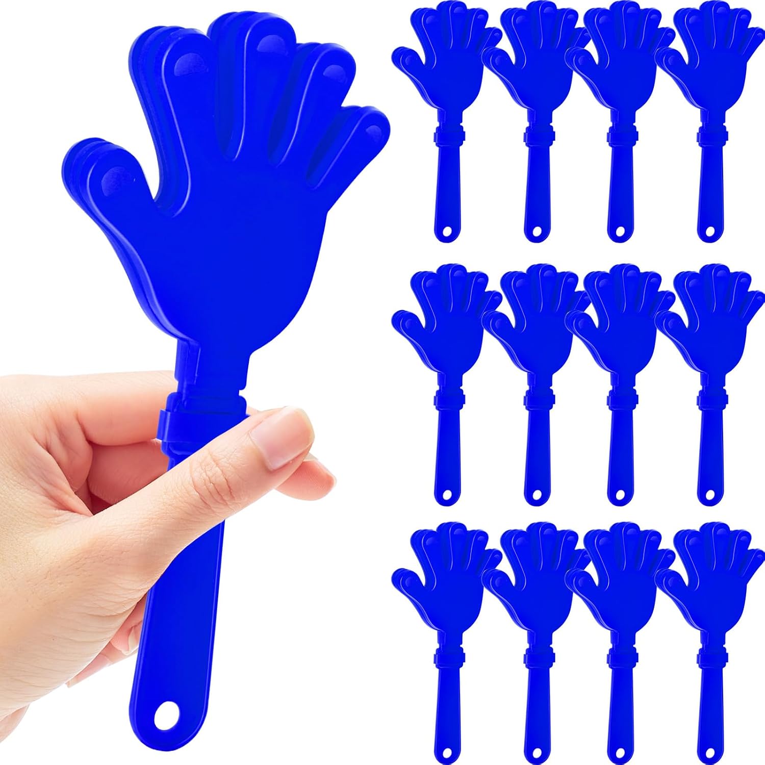 12 Pcs Hand Clappers Noisemakers 7.5 Inch Clappers Noisemakers Plastic Hand Clappers for Birthdays Game Football Sporting Events Cheers Supplies Dance Basketball Football Noisemakers(Black)