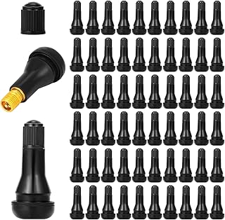 60pcs Tire Valve Stems TR413, Black Standard Length Rubber Snap in Valve Stem Tire Valve Stems for Car, Off-Road Trucks, ATV, SUV, RV, Car Tubeless Rim Holes Replacement