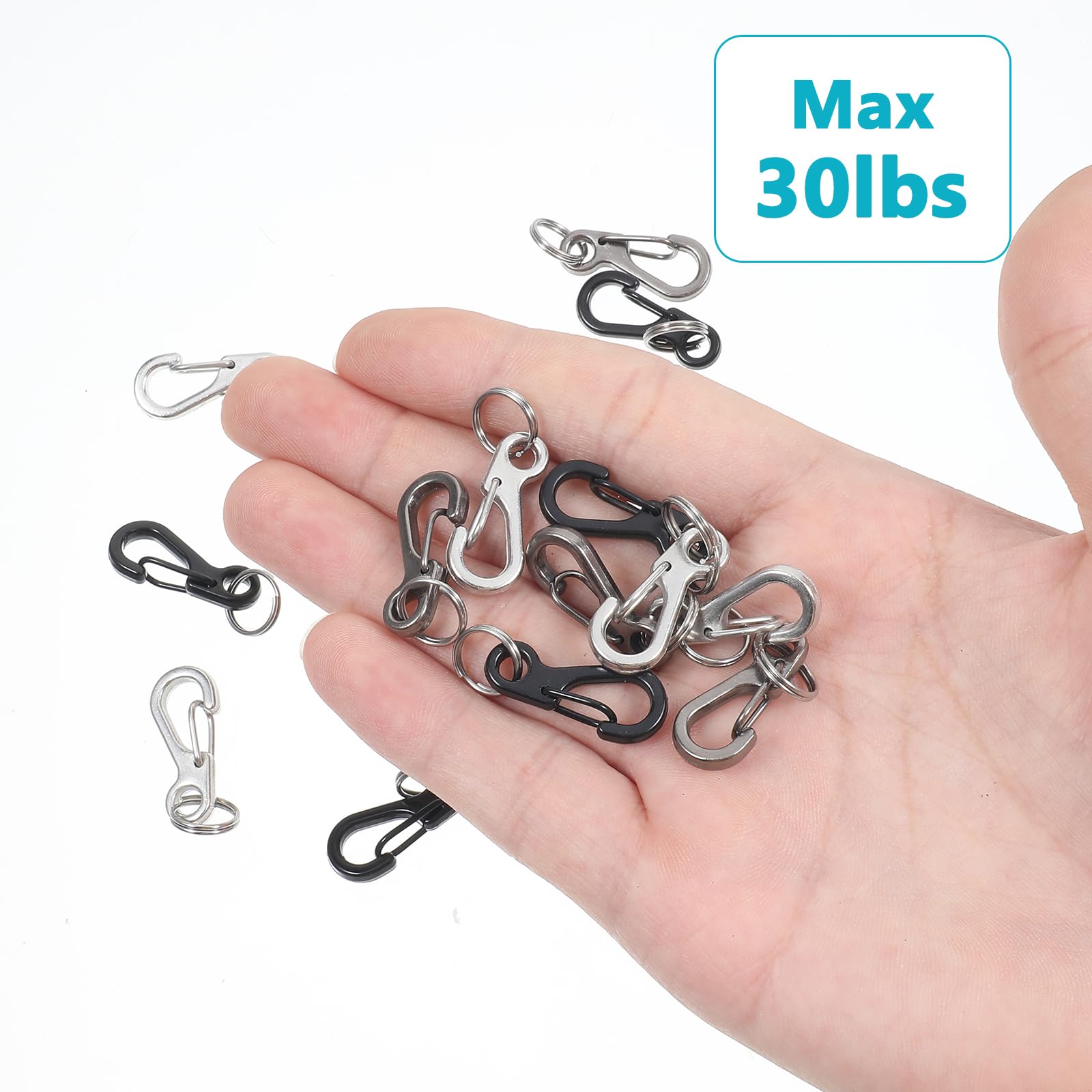 Lot De 36 Mini Mousquetons En D Multicolores - Alliage Aluminium Léger - Longueur 38 Mm - Pour Sac à Dos, Camping, Randonnée