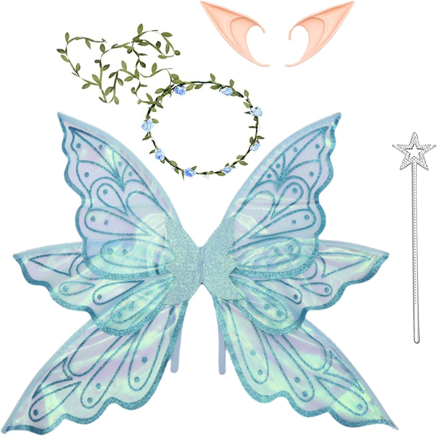 Large Fairy Wings for Adult Dress Up, Sparkling Sheer Wings, Butterfly Fairy Halloween Costume, Angel Wings for Women