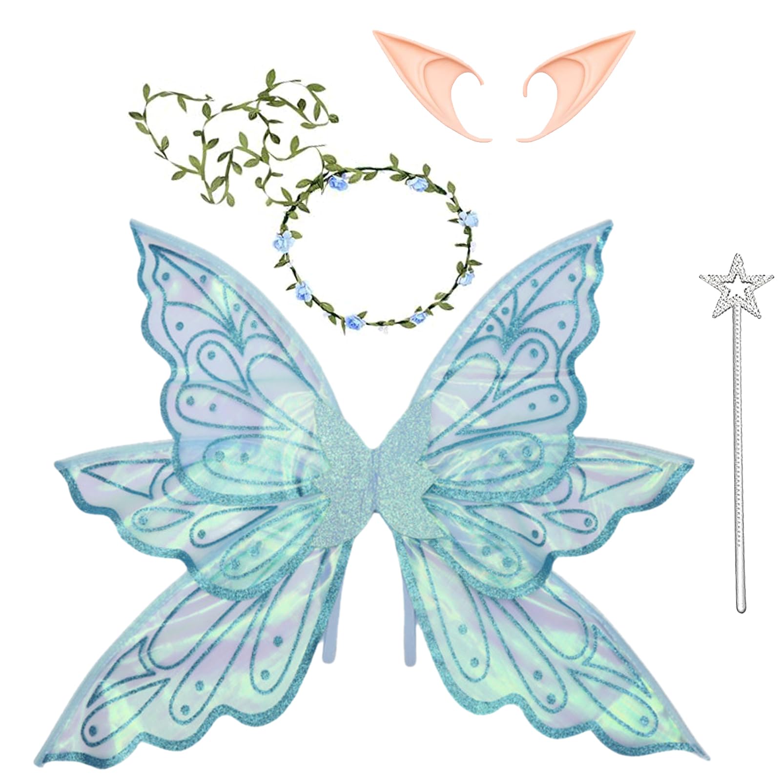 Large Fairy Wings for Adult Dress Up, Sparkling Sheer Wings, Butterfly Fairy Halloween Costume, Angel Wings for Women