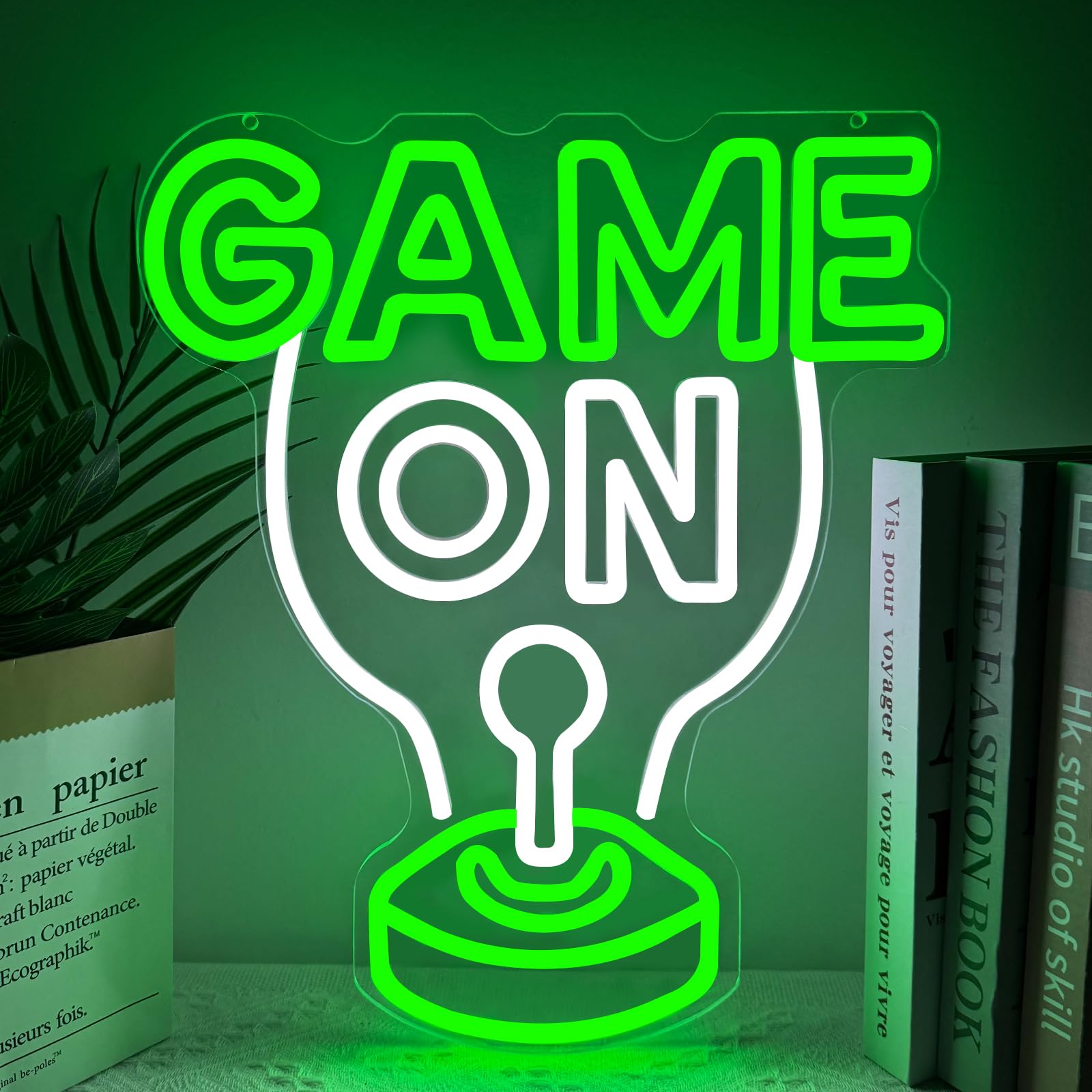 Game ON Neon Light Sign Gaming LED Sign for Wall Decoration Personalized Neon Gaming Sign Lamp USB Dimmable for Gaming Area Room Man Cave Gift for Gamers Boys Teens — image 1