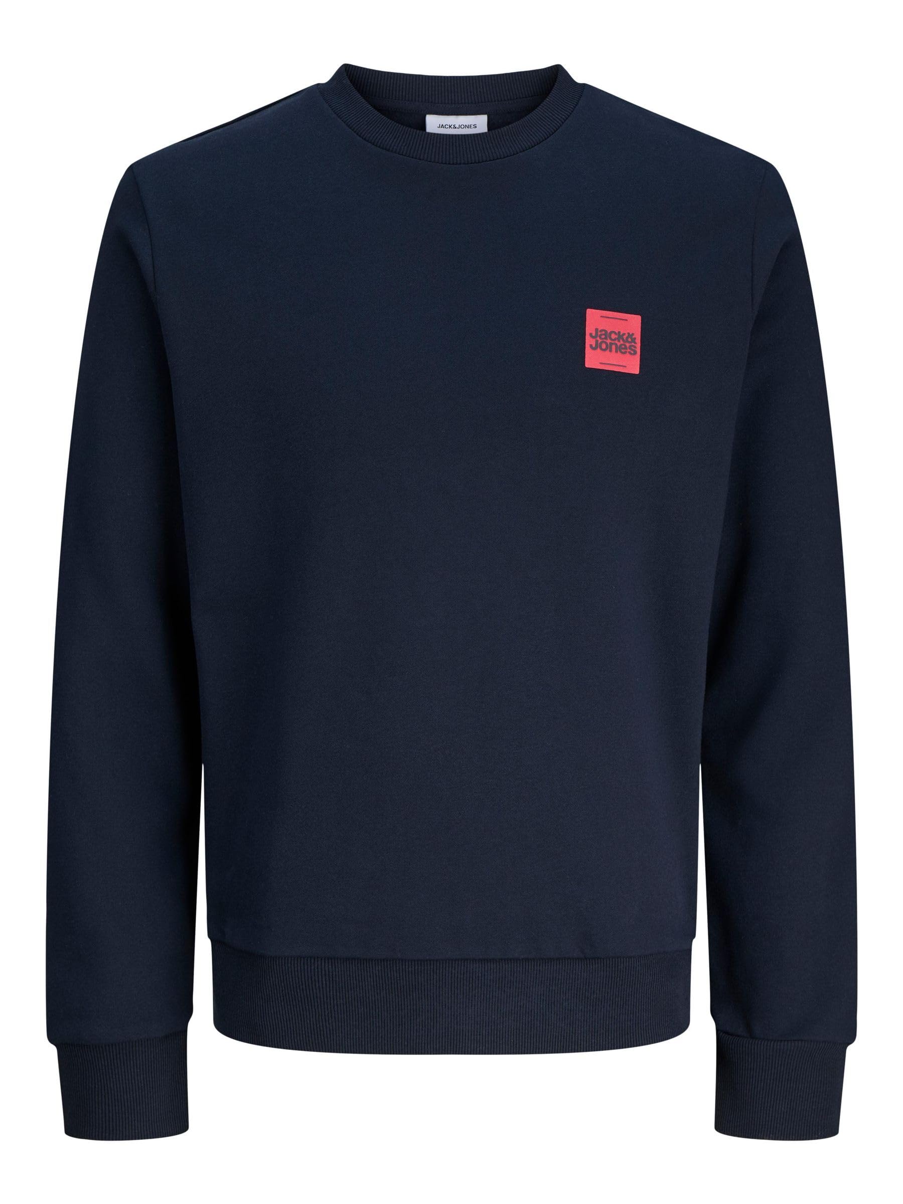 JACK & JONES JJ Brandy Crew Neck Sweatshirt 12279256 Men’s Casual Pullover Long Sleeve Soft Cotton Blend Sweat Top for Everyday Wear, Sky Captain Colour, UK Size - S