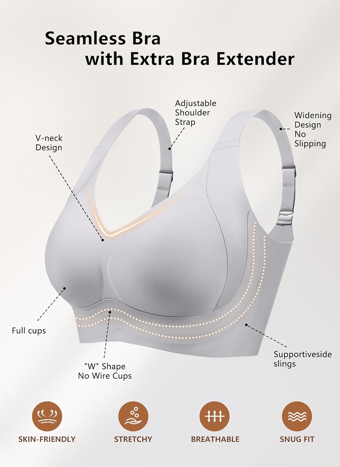 Soft Sleep Wirefree Bras for Women Full Coverage No Underwire Everyday Bras Comfortable Sports Bras - Image 8