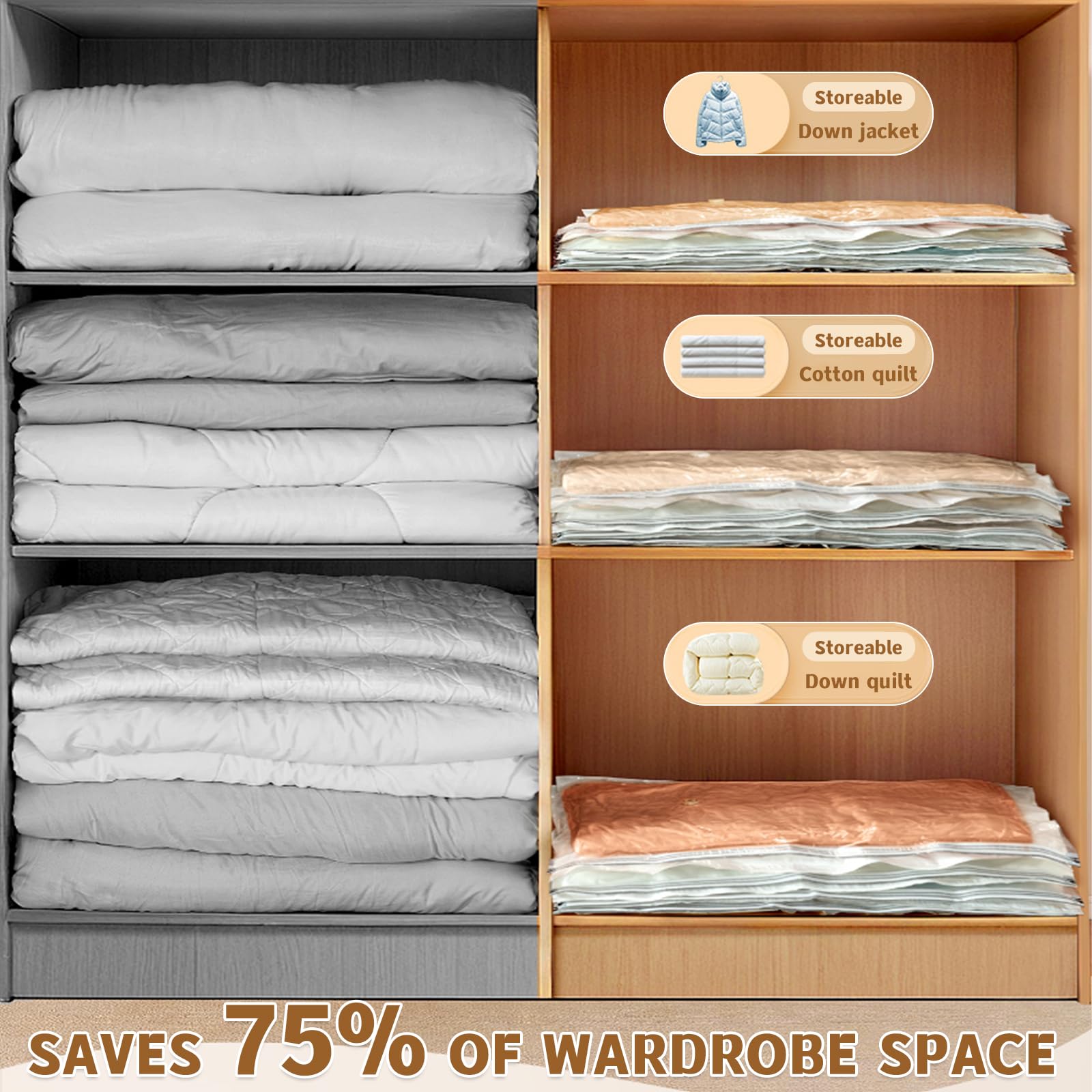 Torba próżniowa Materac 220 x 100 cm, przezroczysta próżniowa odzież z pompką próżniową, wielokrotnego użytku torba na materac nadaje się na kołdry, koce, przeprowadzki, podróże