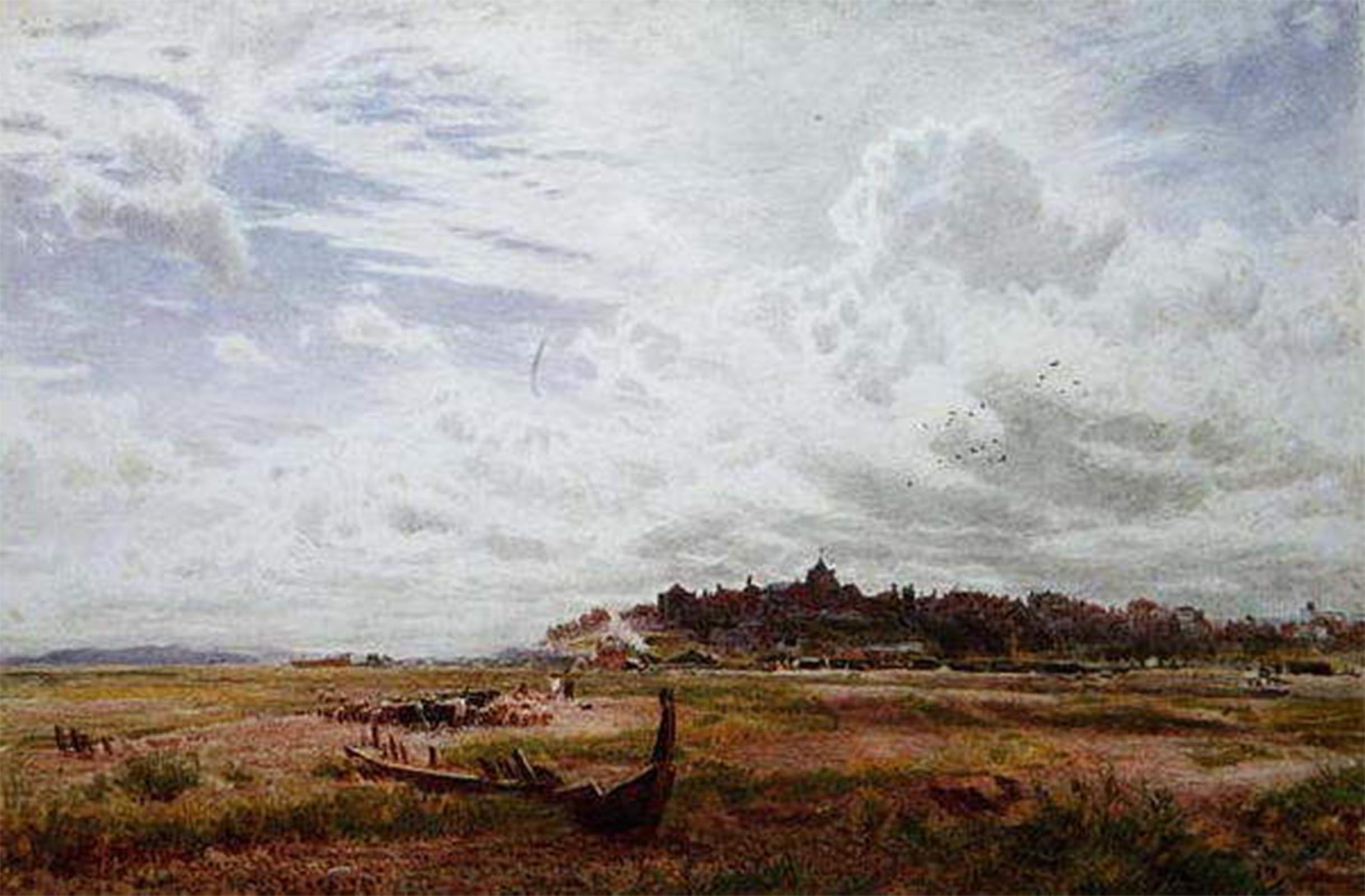 ARTXLXXBN Famous Art Print Poster Vintage Wall Art Rye Sussex by Albert Goodwin Canvas Art Poster for Home Decor 60x90cm