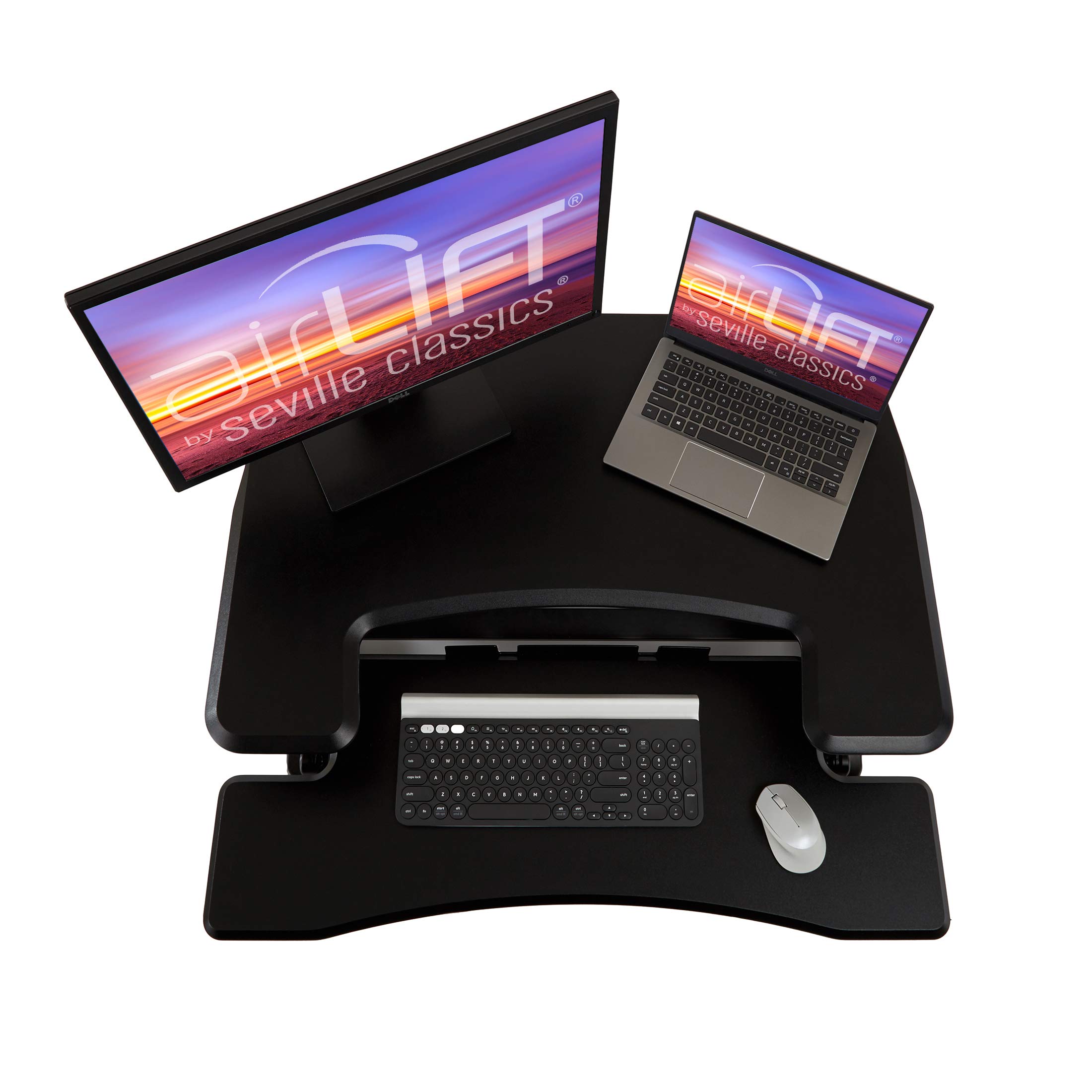 Seville Classics Airlift Height Adjustable Sit Converter Workstation