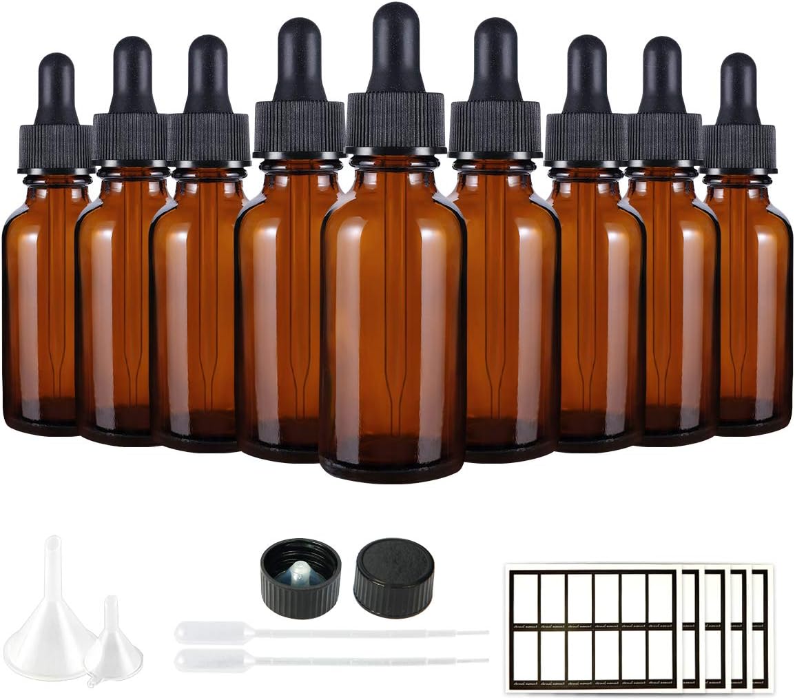 - Eternal Moment 1 oz Eye Dropper Bottle(48 Pack), 30ml Amber Glass Bottles with Glass Eye Dropper for Essential Oils, Chemistry Lab Chemicals, Colognes & Perfumes