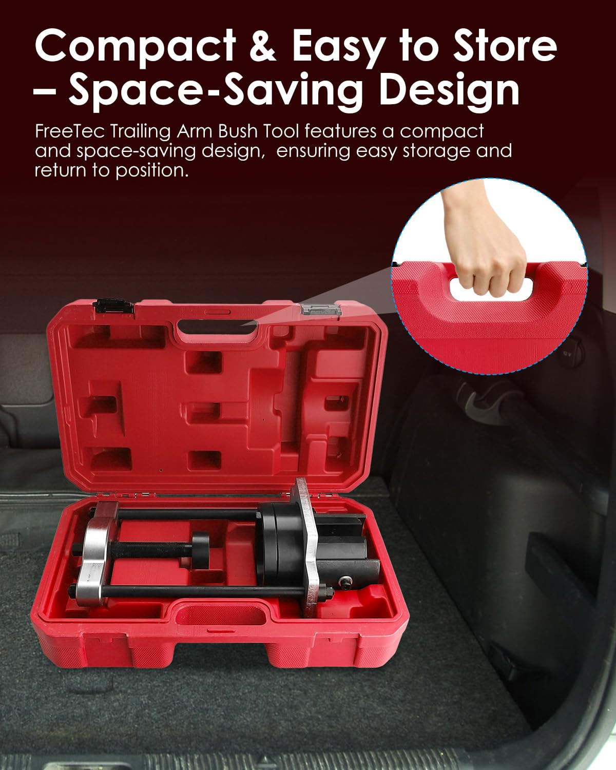 FreeTec Längslenkerbuchsen Werkzeug Set für Ford Mondeo Mk4, S-Max, Galaxy, for Volvo S60, S80, XC60 – Hinterachsbuchsen & Querlenkerbuchsen