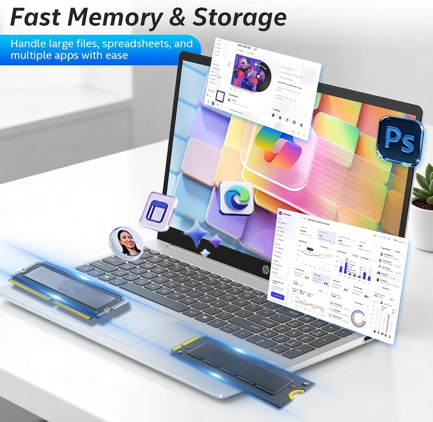 HP 17t Business Laptop Computer, 17.3" FHD Anti-Glare Display, Intel 10-Core i5-1334U, 16GB RAM + 512GB SSD, Backlit Keyboard, Fingerprint, Window 11 Pro, Copilot AI Laptop, Wi-Fi 6 + Bluetooth 5.4