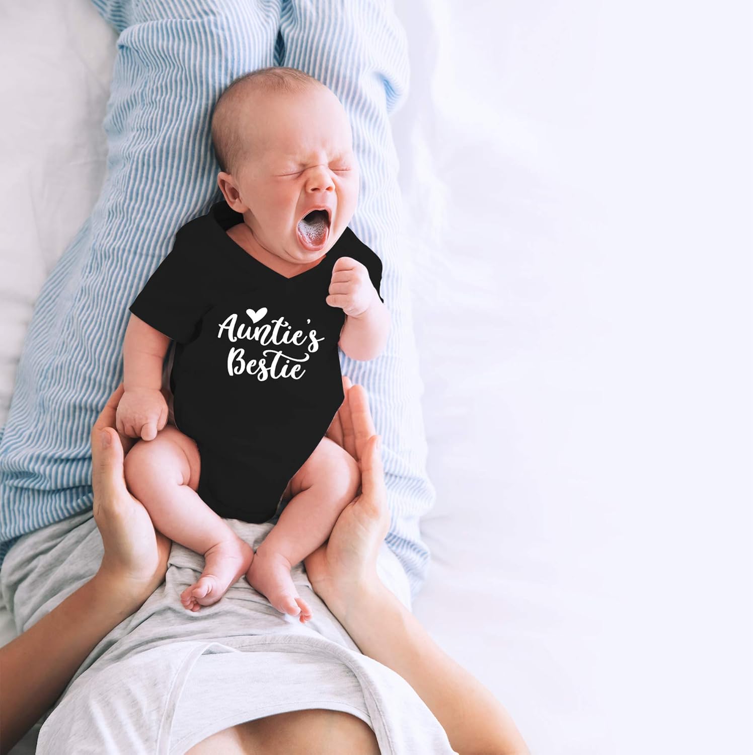 CBTwear Auntie's Bestie Baby Bodysuit Funny Infant Outfit Cute Newborn Clothes Boy Girl Clothing - Image 5
