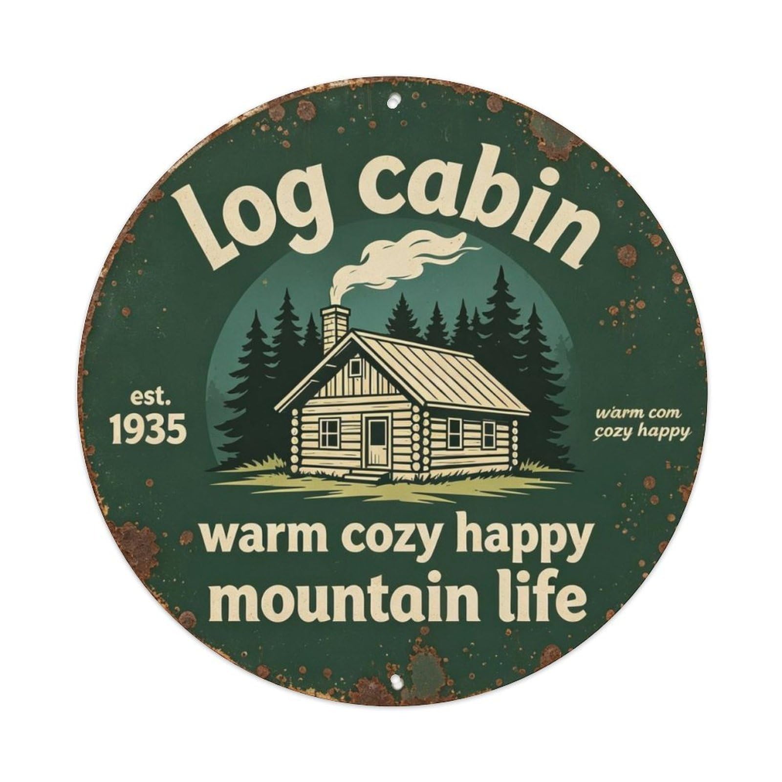 Warm Cozy Happy Metal Tin Sign Plaque