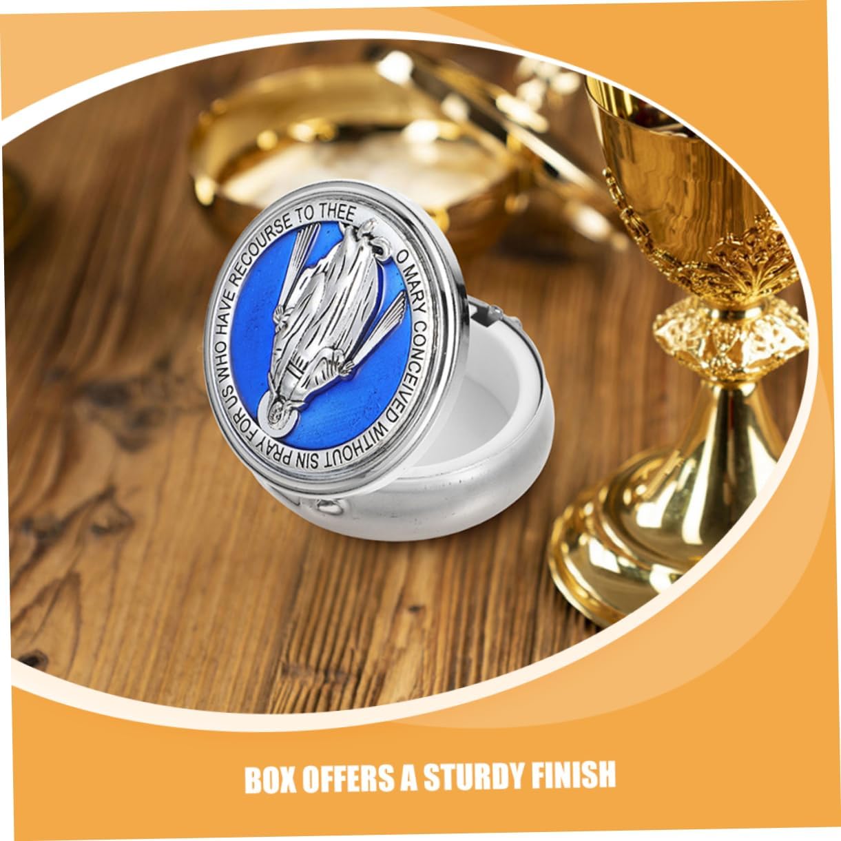 SUPVOX 2pcs Elegant Confirmation Trinket Chest for Organized Beads Storage Keepsake for First Communion and Catholic Prayer