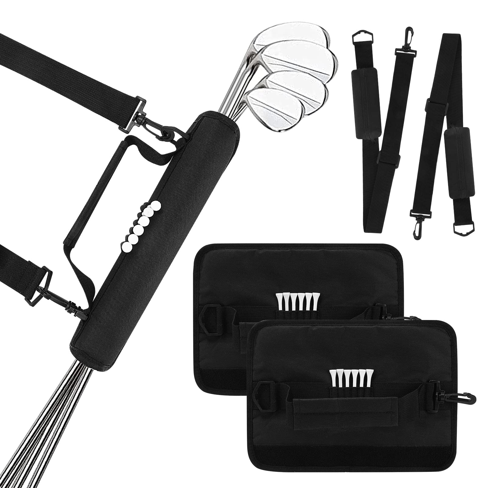 2 Pack Golf Club Bag, Mini Golf Club Travel Bag with Accessories Pouch, Lightweight Driving Range Carrier Course Training Bag, Portable Carry Golf Bags for Women and Men