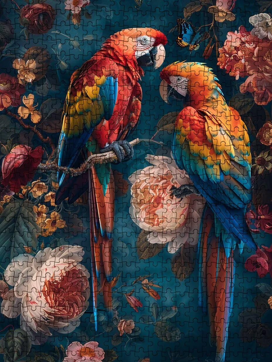 Blumen Papagei Puzzle 5000 Teile Erwachsene, Jigsaw Puzzle 5000 Teile, Komplex Herausfordernd Puzzles, Familie Spiele, Impossible Klassische Puzzles, für Wanddekoration und Geschenke FNKL2-530