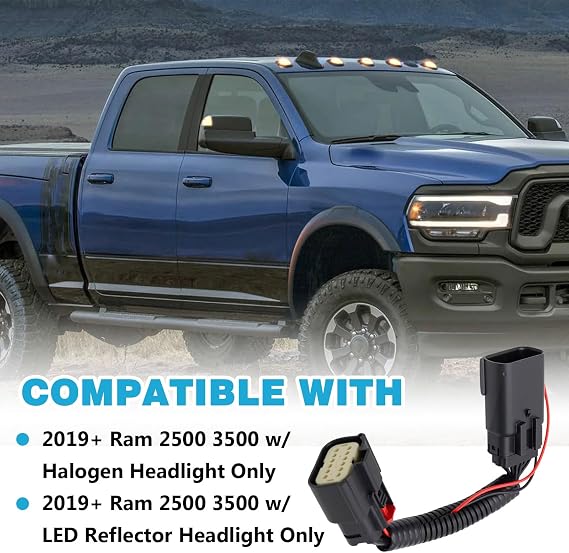 Parking Light Adapter Harness Fit For 2019+ Ram 2500 3500 LED Halogen Lamp