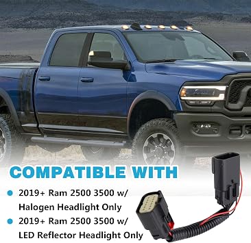 Parking Light Adapter Harness Fit For 2019+ Ram 2500 3500 LED Halogen Lamp