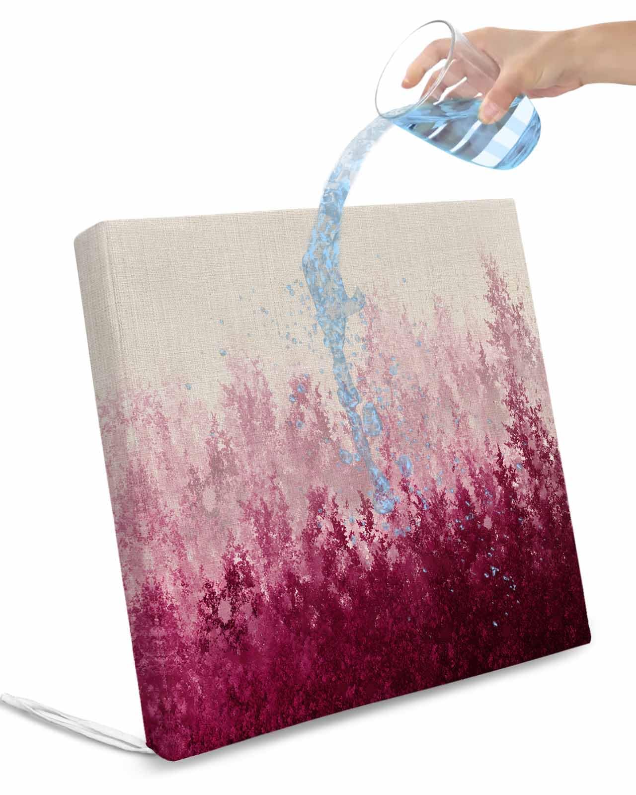 Hokiten Pink Botanical Outdoor Cushion Chair Cover Set of 4 - Waterproof Couch Seat Covers, Spring Summer Farmhouse Retro Beige Patio Furniture Protector Cushions Slipcovers for Sofa/RV, 22