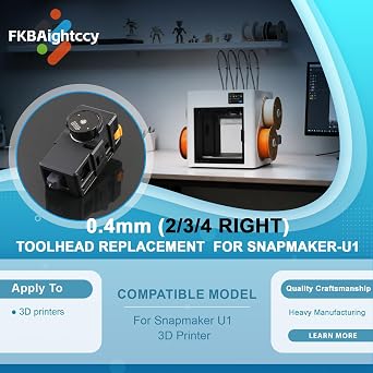 Snapmaker U1 3Dプリンター用ツールヘッド 2/3/4 右スロット 交換用