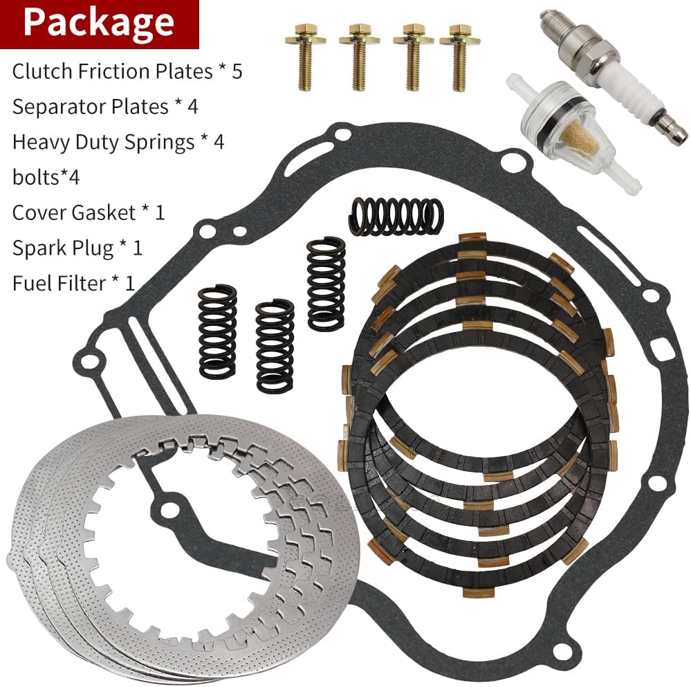 Clutch Kit & Cover Gasket Compatible with Yamaha TTR125 TTR125L TTR125E TTR125LE 2000-2023