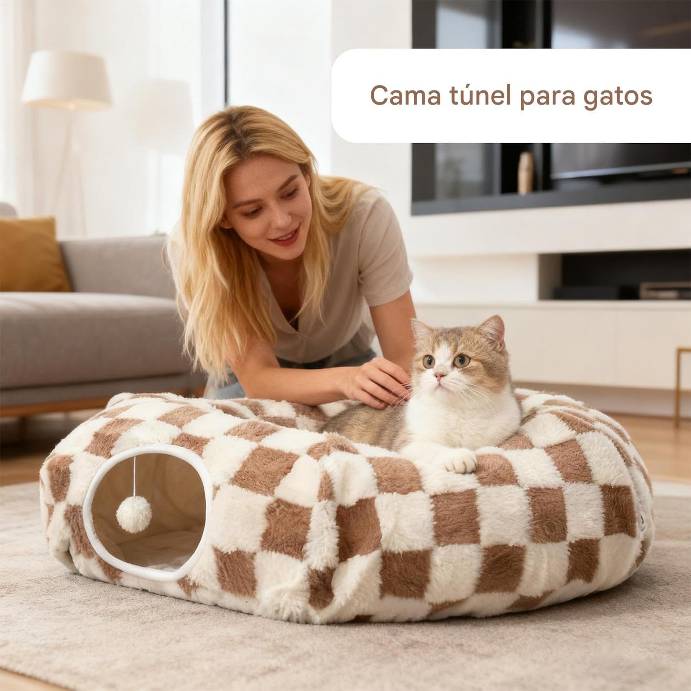 Tunnel Donut pour Chat Nid Lavable et Mignon
