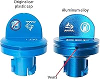 Vista 8 de Paquete combinado de tapa de combustible de aluminio Illlet, tapa de combustible diésel para Dodge – Tapa magnética verde diésel y tapa DEF azul