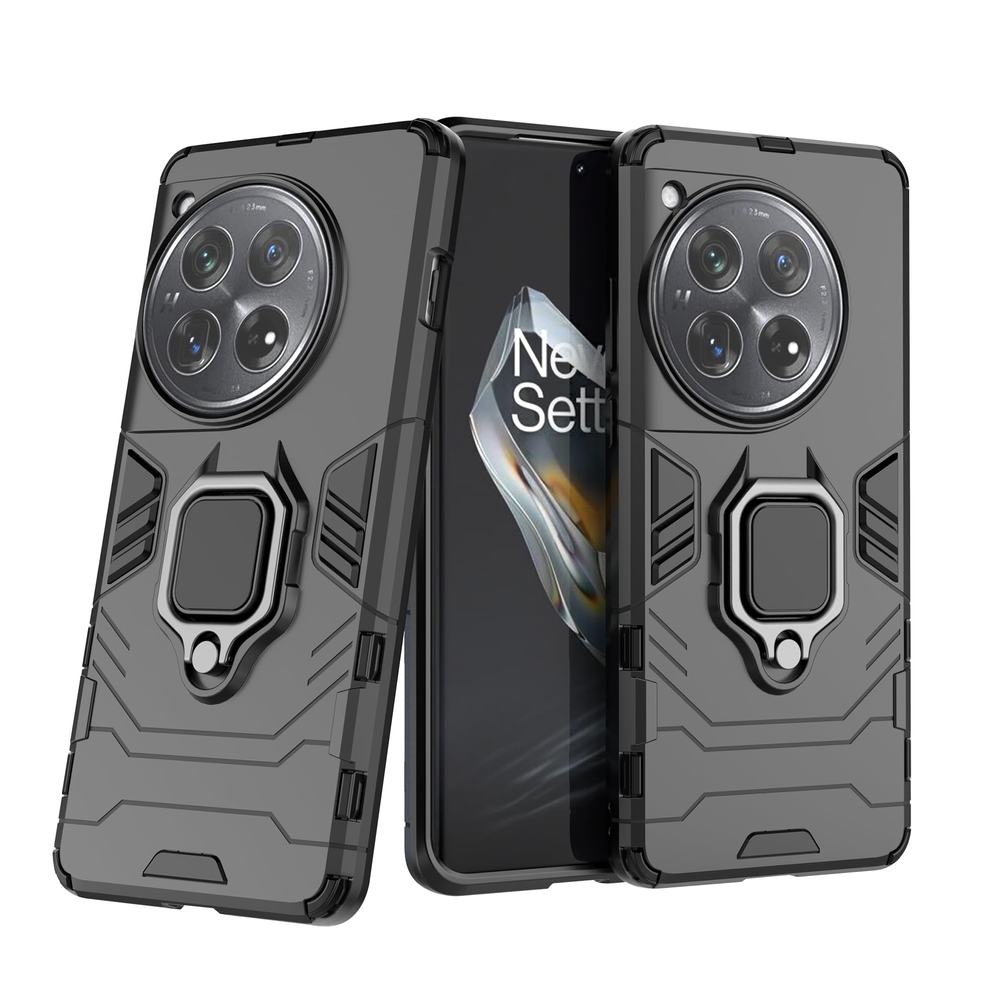 CEDO Rugged OnePlus 12 (5G) Defender Case | Rotating Ring Holder & Kickstand in-Built | Military Grade Armor | Bumper Back Cover (Black) (B0CRRPXCFC) Amazon Price History, Amazon Price Tracker